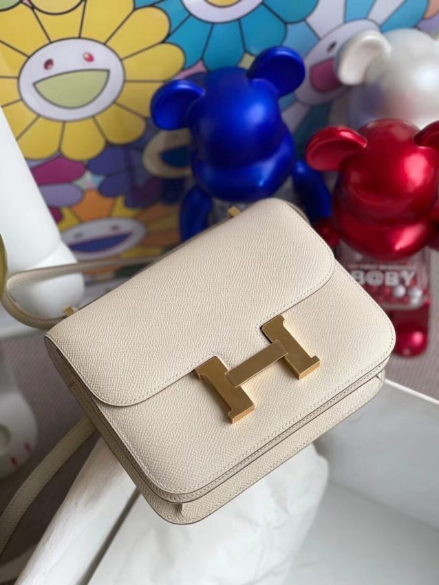 Replica Hermes Constance 18cm White - ultra-realistic fake designer tote