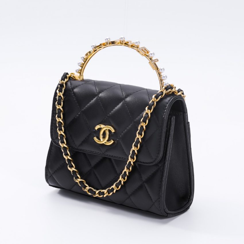 Replica CHANEL 23B Pearl Black Handle Bag - best-selling designer handbag dupe