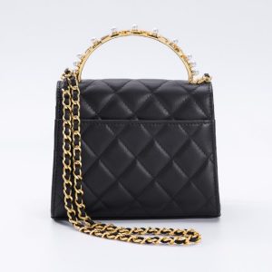 Replica CHANEL 23B Pearl Black Handle Bag - high-accuracy replica luxury purse