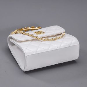 Replica CHANEL 23B Pearl White Handle Bag - high-quality designer bag clone