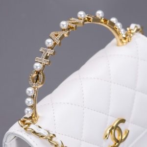Replica CHANEL 23B Pearl White Handle Bag - high-quality designer bag clone