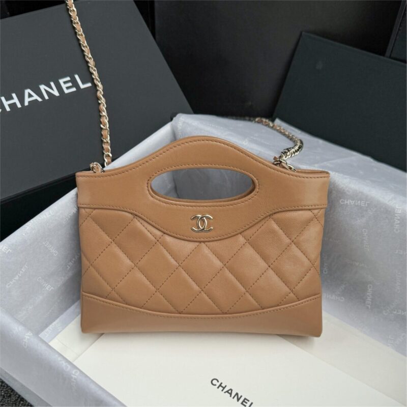 Replica CHANEL 24s Mini Horizontal Milk Tea - near-authentic luxury replica handbag