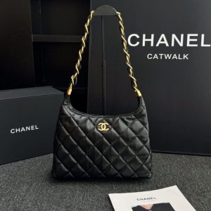 Replica CHANEL 24a Hobo Large Black - high-accuracy replica luxury purse