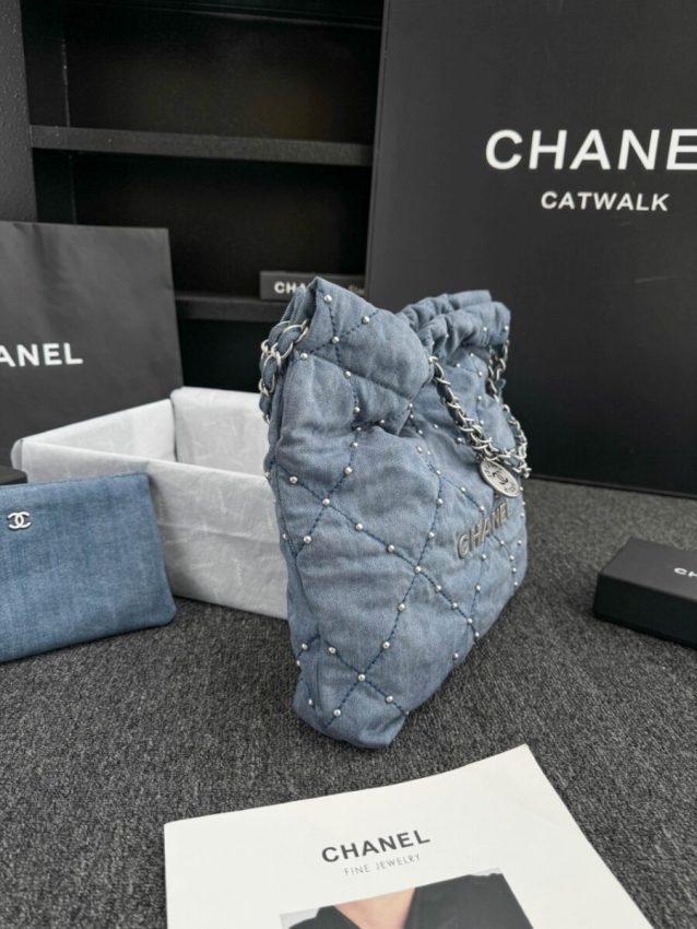 Replica CHANEL 22 Small Handbag Denim - realistic designer-inspired fake bag