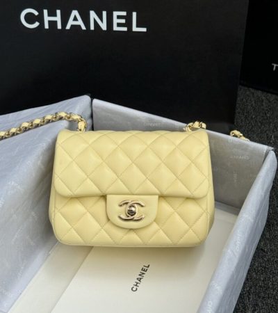 Replica CHANEL Classic Flap 17cm Yellow - high-end fake designer purse