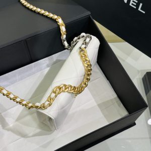 Replica CHANEL 19 Wallet on Chain White - high-quality designer bag clone