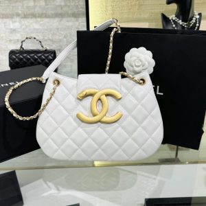 Replica CHANEL 24c Round Shoulder Bag White - realistic designer-inspired fake bag