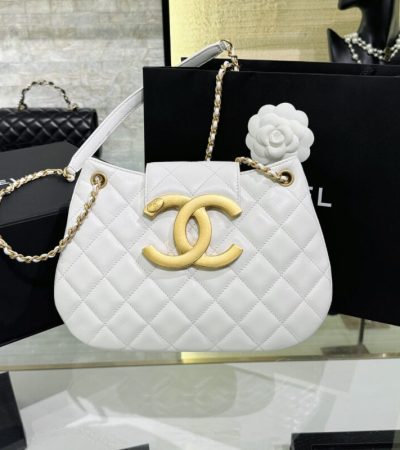 Replica CHANEL 24c Round Shoulder Bag White - realistic designer-inspired fake bag