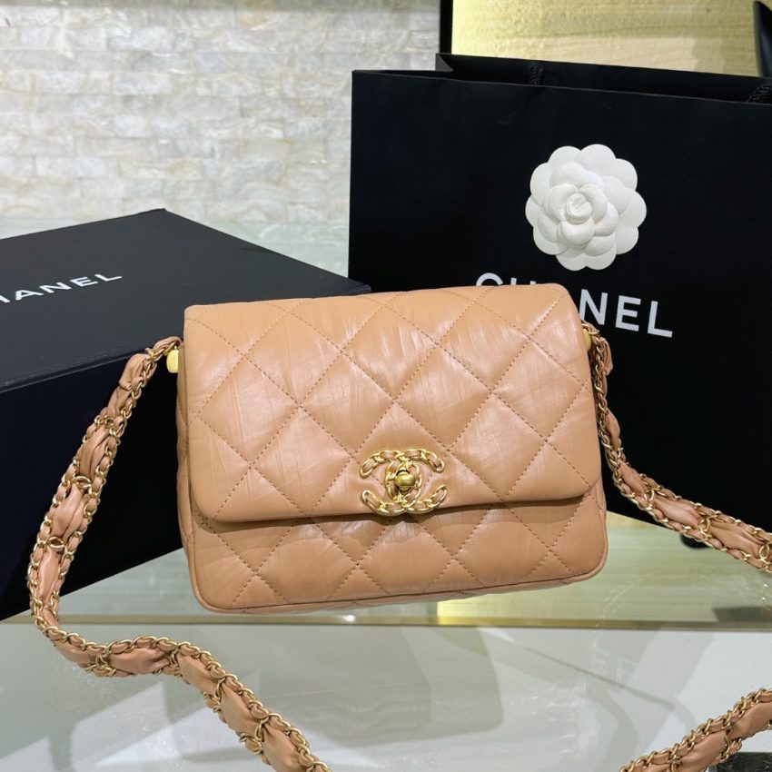 Replica CHANEL 19 Mini Flap Caramel Bag - high-quality designer bag clone