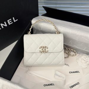Replica CHANEL 23P Kelly Handle White - realistic designer-inspired fake bag