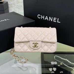 Replica CHANEL Classic Flap 20cm Beige - 1:1 designer replica handbag