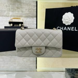 Replica CHANEL Classic Flap 20cm Gray - premium 1:1 fake handbag model