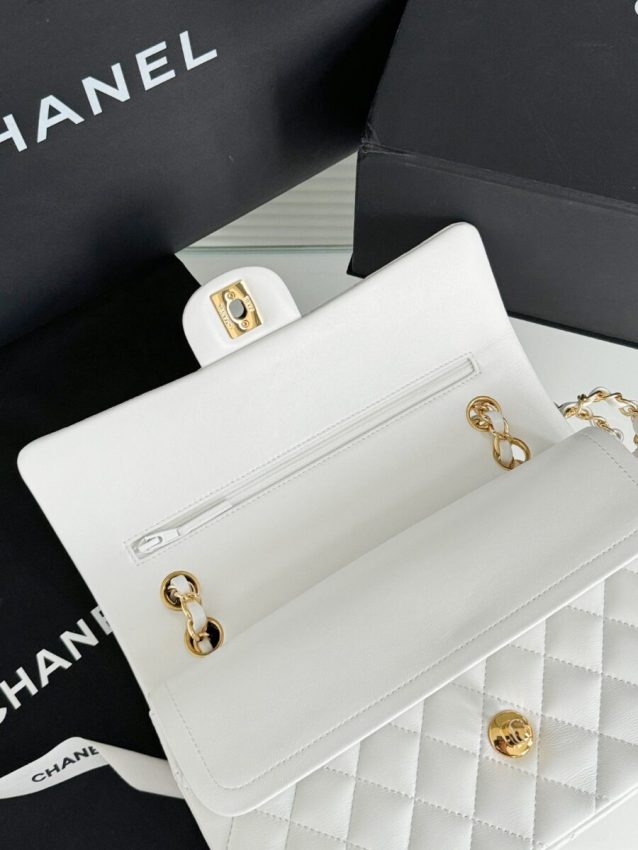 Replica CHANEL Classic Flap 25cm White - premium 1:1 fake handbag model