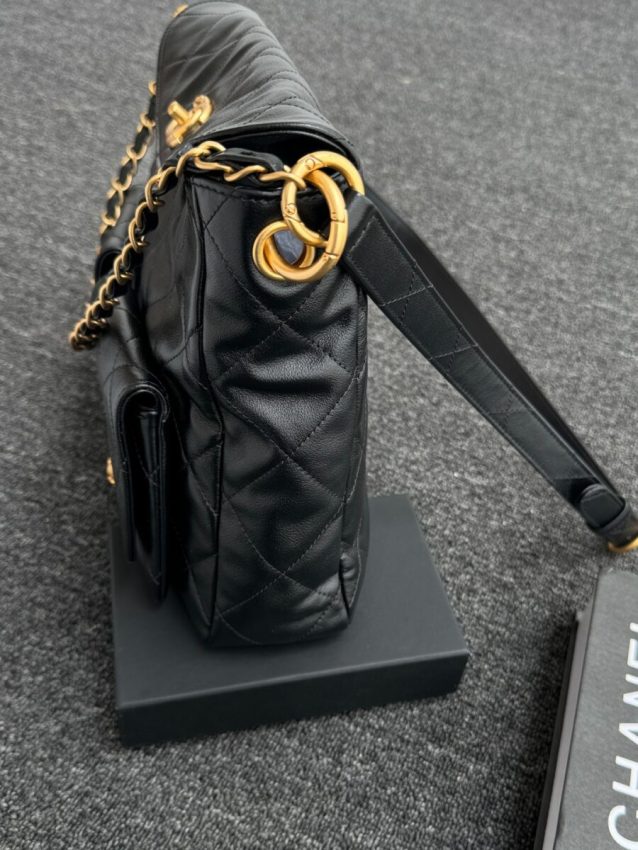 Replica CHANEL 24p Postman Bag Small Black - top-tier luxury replica shoulder bag