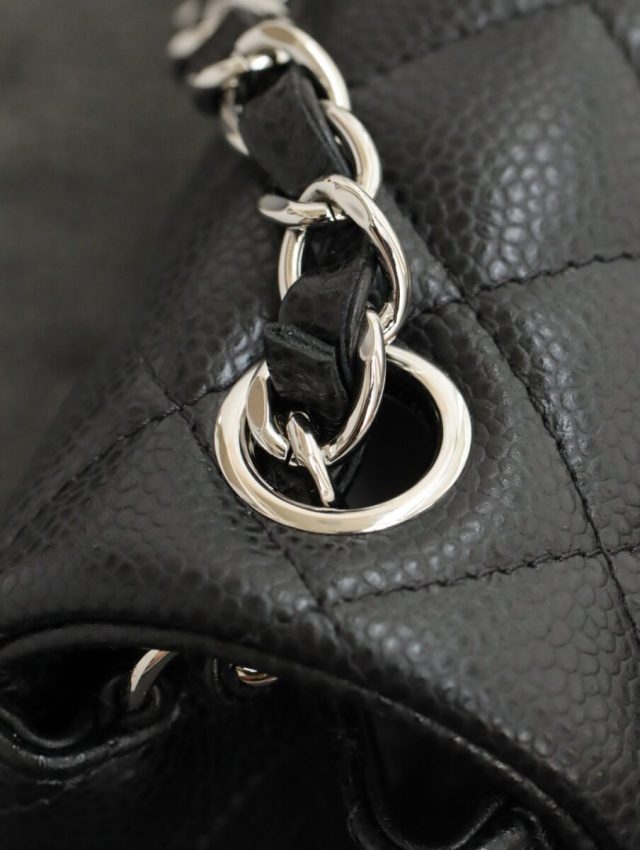 Replica CHANEL Classic Flap 17cm Silver - best quality luxury bag dupe