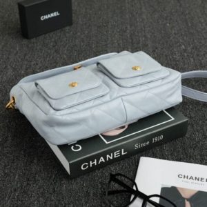 Replica CHANEL 24p Postman Small Light Blue - best quality luxury bag dupe