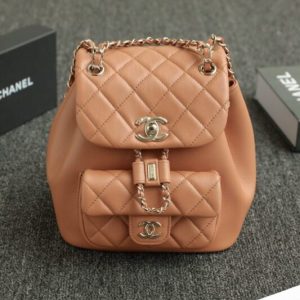 Replica CHANEL 23A Backpack Small Caramel - premium 1:1 fake handbag model