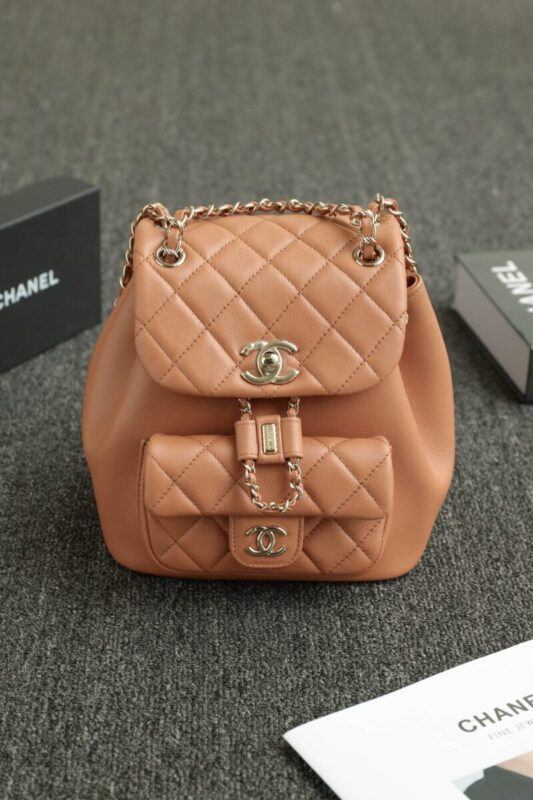 Replica CHANEL 23A Backpack Small Caramel - premium 1:1 fake handbag model