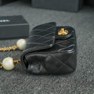 Replica CHANEL CF Double Pearl Black - near-authentic luxury replica handbag