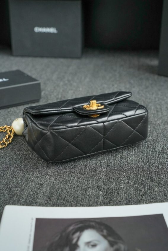 Replica CHANEL CF Double Pearl Black - top-tier luxury replica shoulder bag