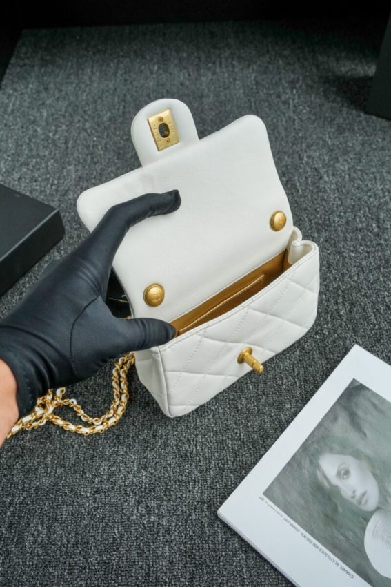 Replica CHANEL CF Double Pearl White - high-end fake designer purse