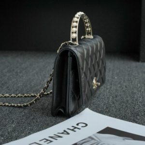Replica CHANEL 24s Pearl Handle Black - top-tier luxury replica shoulder bag