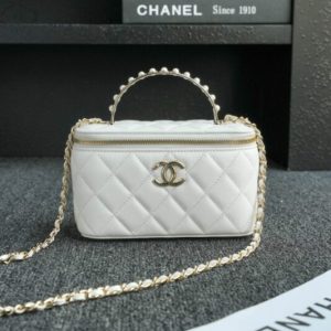 Replica CHANEL 24s Pearl Handle Box White - ultra-realistic fake designer tote