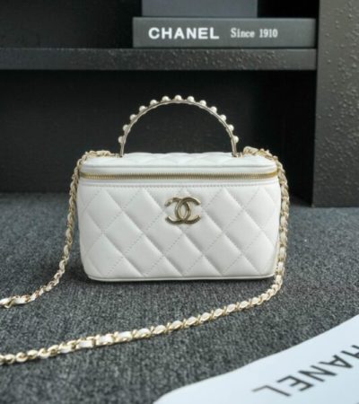 Replica CHANEL 24s Pearl Handle Box White - ultra-realistic fake designer tote