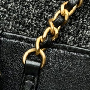 Replica CHANEL 24s Double Pearl Woc Black - high-end fake designer purse