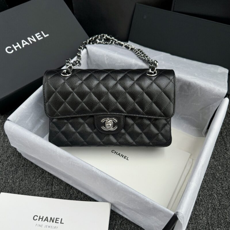 Replica CHANEL Classic Flap 23cm Black Silver - premium 1:1 fake handbag model