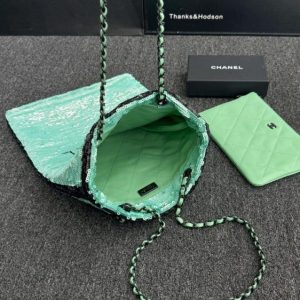 Replica CHANEL Sequin Shoulder Bag Green - top-tier luxury replica shoulder bag