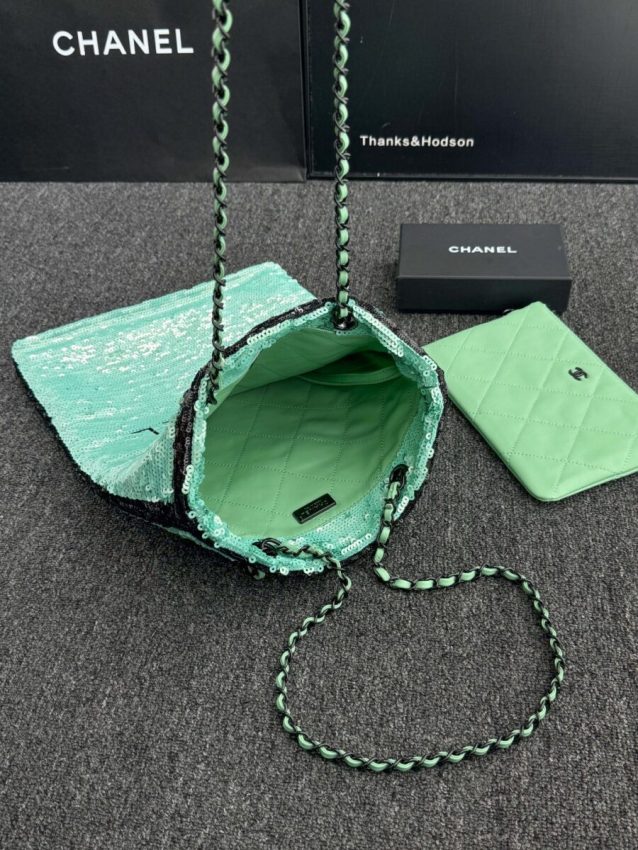 Replica CHANEL Sequin Shoulder Bag Green - top-tier luxury replica shoulder bag