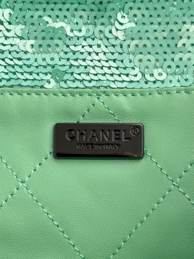 Replica CHANEL Sequin Shoulder Bag Green - top-rated replica designer bag