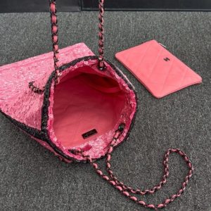 Replica CHANEL Sequin Shoulder Bag Pink - high-accuracy replica luxury purse