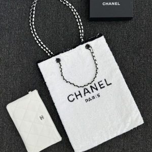 Replica CHANEL Sequin Shoulder Bag White - high-quality designer bag clone