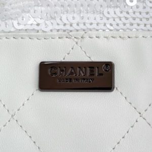 Replica CHANEL Sequin Shoulder Bag White - top-tier luxury replica shoulder bag