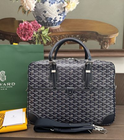 Goyard Ambassade MM Document Case Navy Blue