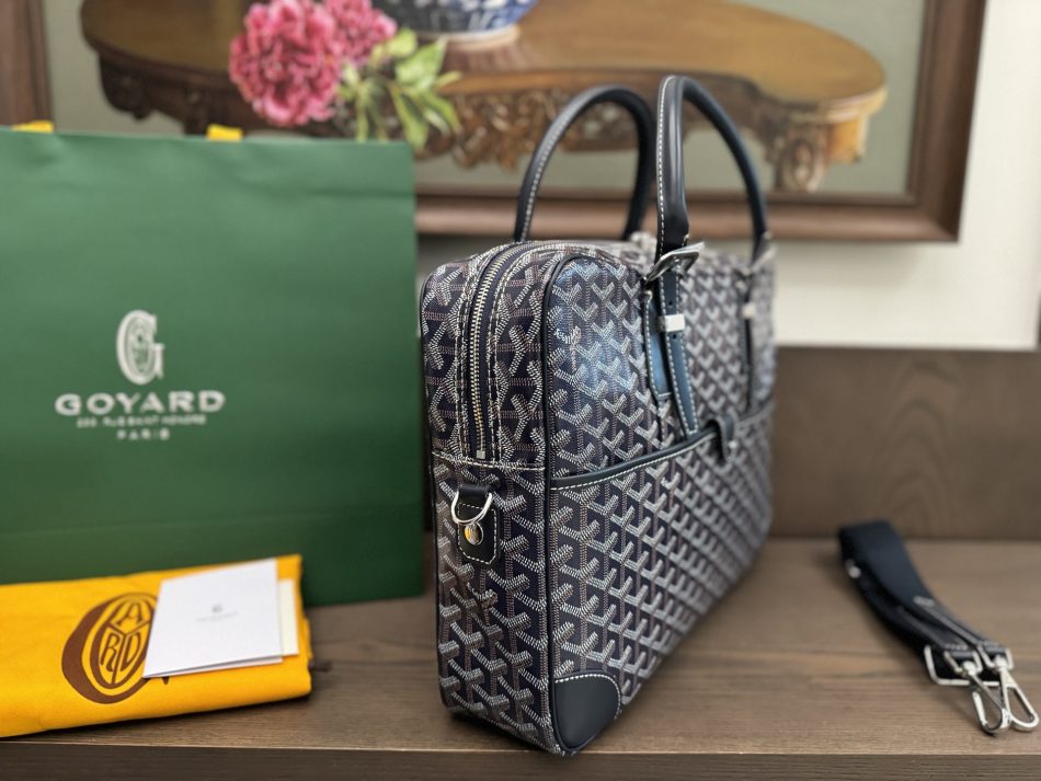 Goyard Ambassade MM Document Case Navy Blue