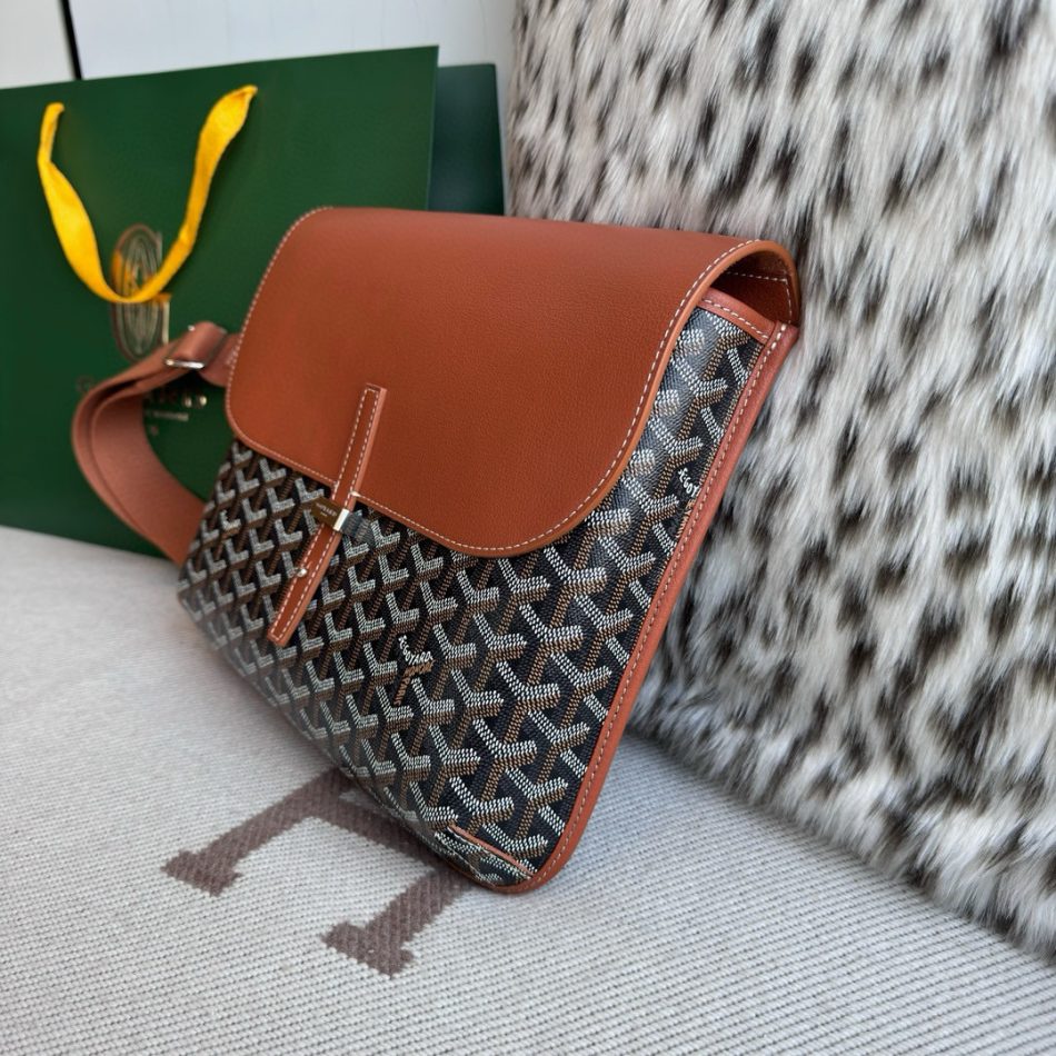 Dupe Goyard Coursier Messenger Bag Brown