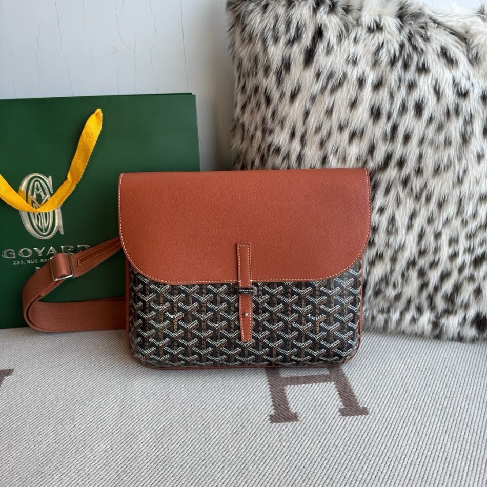 Dupe Goyard Coursier Messenger Bag Brown