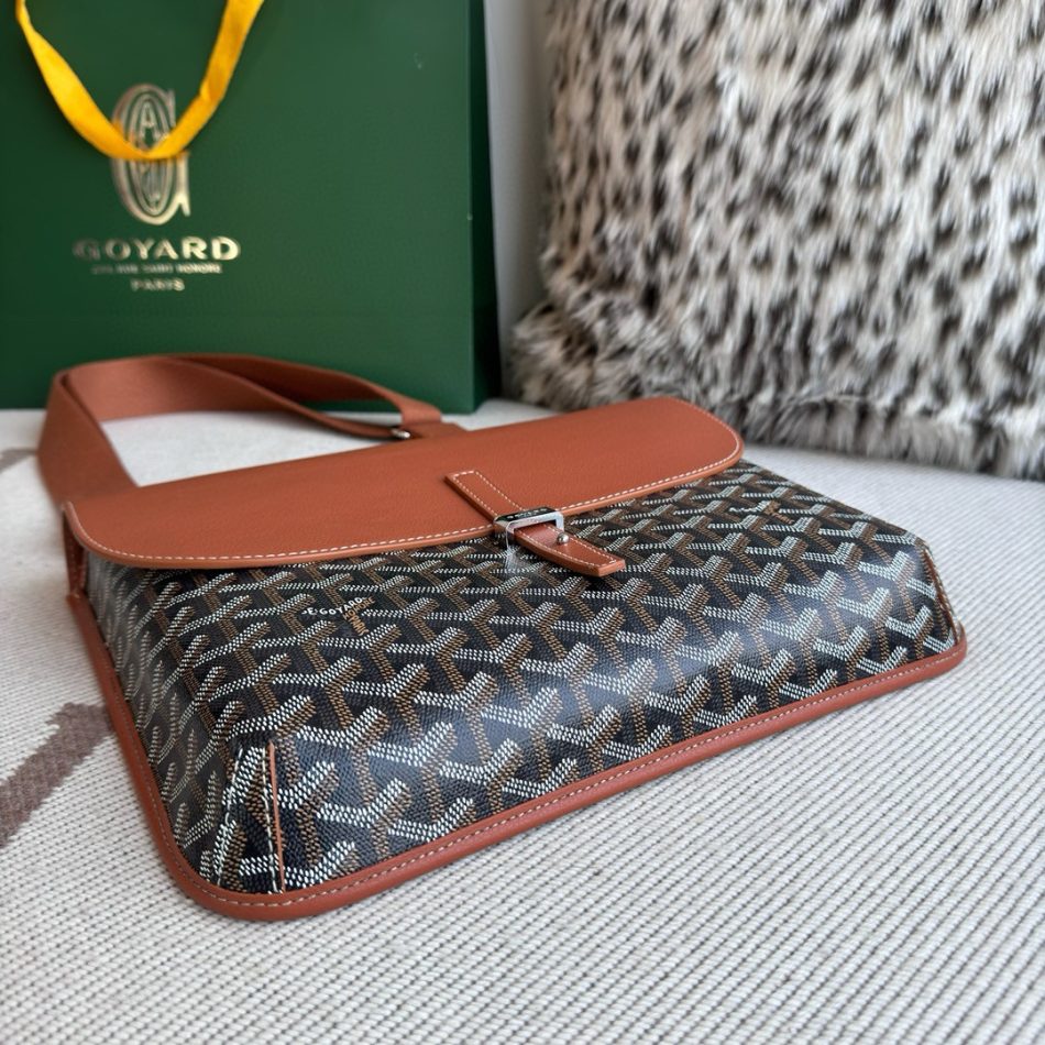 Dupe Goyard Coursier Messenger Bag Brown