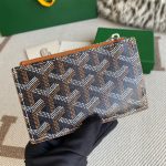 Goyard Bourbon Zipped Card Holder Brown